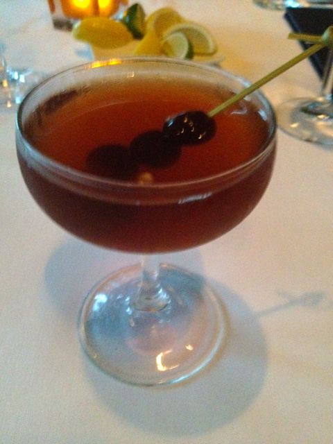 Wonderful start to any meal at bluezoo = Chad's Barrel Aged Manhattan!