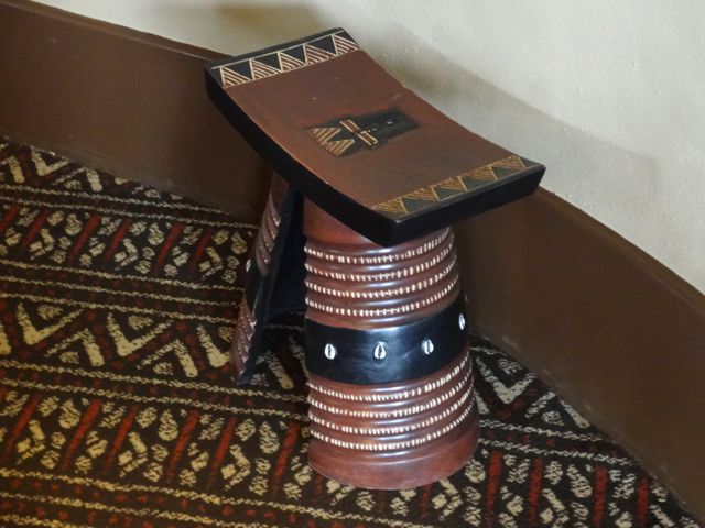 There are two of these stools in the King's Room, only men sit on the stools, women sit on the floor - all about showing respect for the king