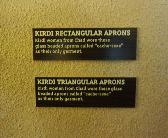 ... although the signs say that women wore both the rectangular and triangular aprons, Lebo said that the rectangular aprons are worn by teenage girls and the triangular aprons are worn by teenage boys