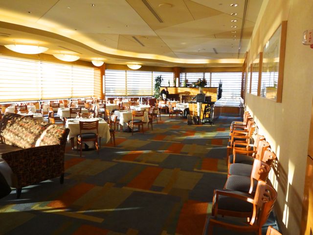 A view of the lounge dining area before opening, we were seated at one of the tables right next to the windows