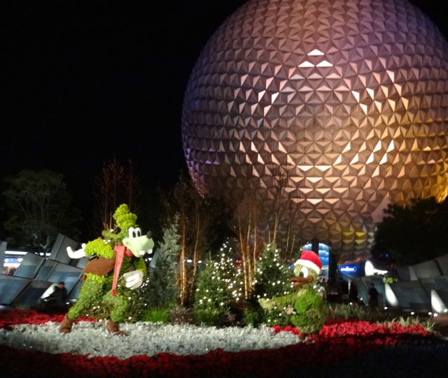 Christmas 2012 Topiary and main decorations at Epcot in Walt Disney World - 01