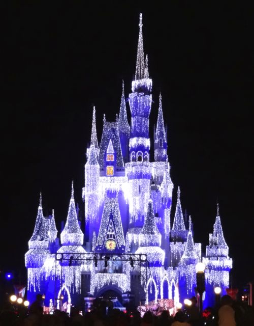 Cinderella Castle Dream Lights at Magic Kingdom in Walt Disney World 2012 - 3