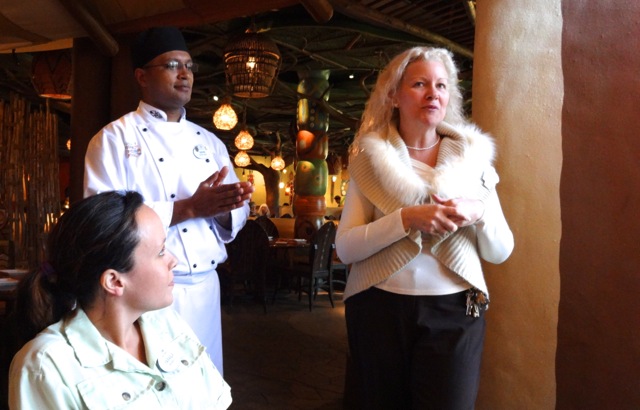 Yaraila, our animal specialist; David Njorge, head chef at Sanaa; and Stephanie Galvanga, manager at Sanaa