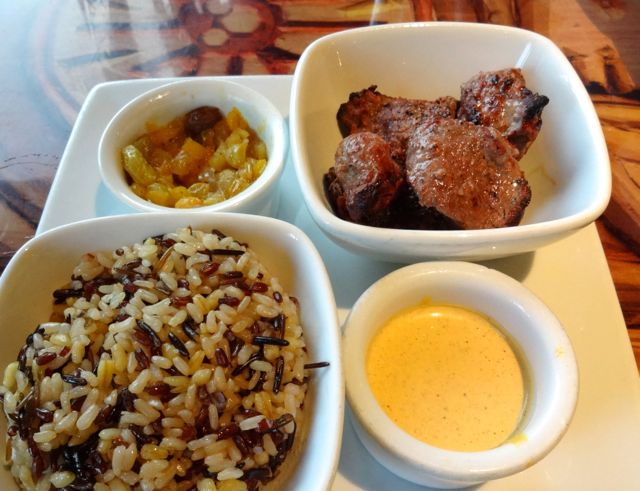 Tandoori Lamb, Chutney, Five Grain Pilaf, and sauce