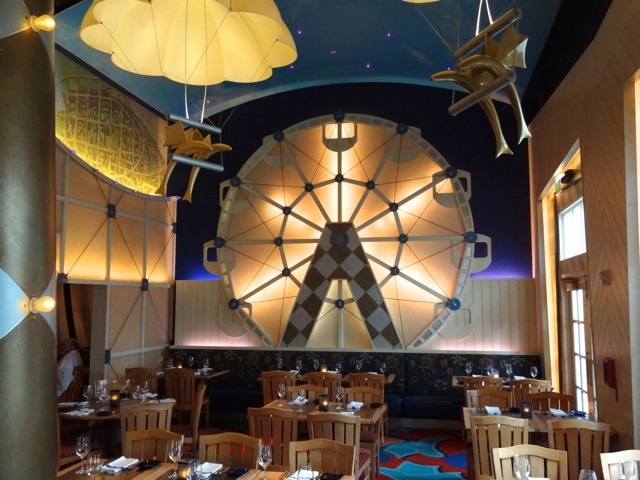 Ferris wheel in keeping with the overall Boardwalk Inn theming