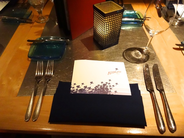 Our table setting at Flying Fish