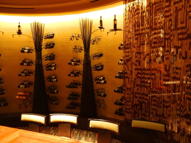 Wine "trees" in the Wine Room at Jiko