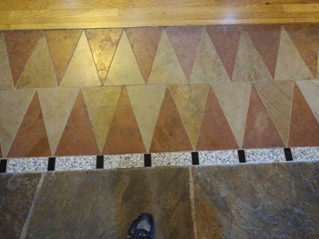 The stonework on the floor isn't just slabs of rock, it's also intricate designs much like marquetry.