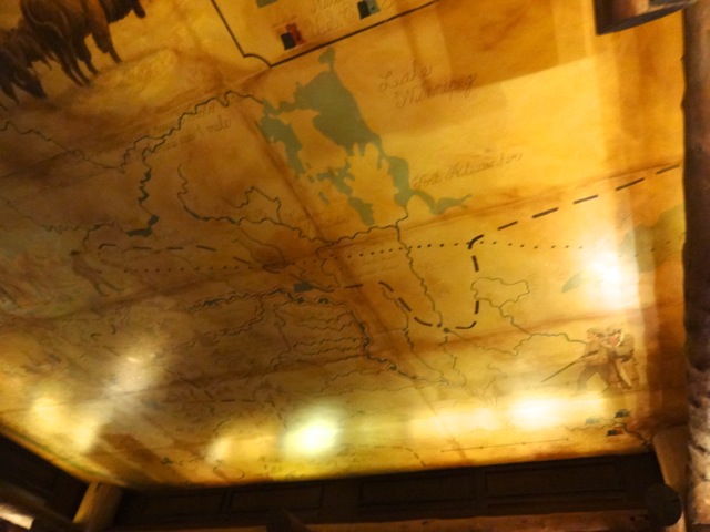 Ceiling in Territory Lounge - maps for the Lewis and Clark Expedition.
