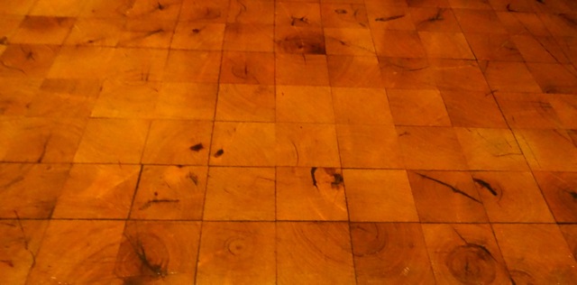 The floor in Territory Lounge is rather unique. It's mesquite wood but is laid "upright" creating an interesting texture.