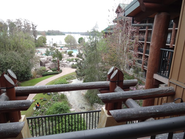 One last photo, the view from the Sunset Terrace towards the pool and Bay Lake...