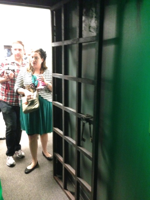 The 3rd office also had a themed door ... this one looks like a jail cell door...