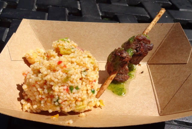Spiced Lamb Kebab with Vegetable Couscous Salad (but it was more fruity than vegetable-y)
