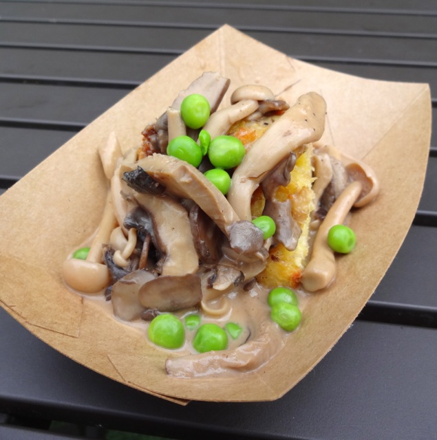 Savory Bread Pudding with Spring Peas and Wild Mushroom Ragout