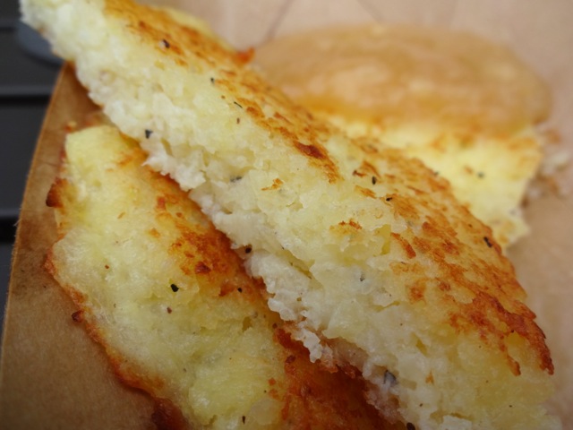 Close-up of the potato pancake