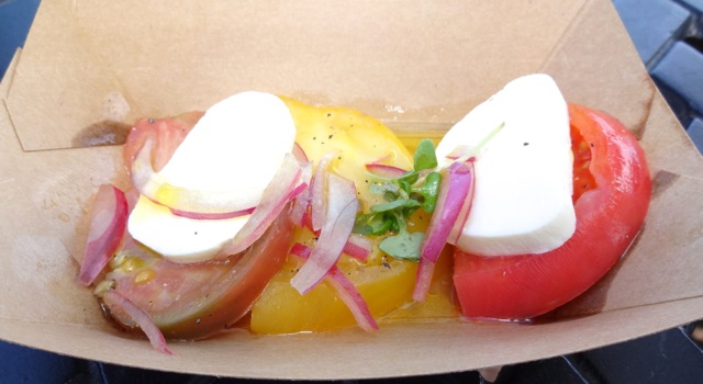 Waterkist Farms Heirloom Tomatoes with House-made Mozzarella, Minus 8 Vinegar and Basil