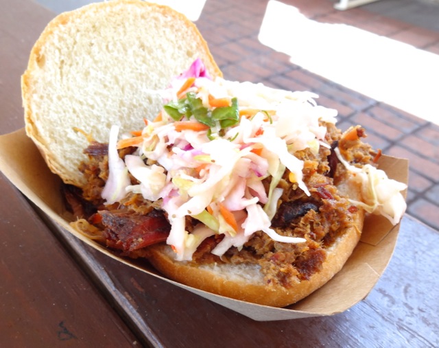 The pulled pig slider with cole slaw
