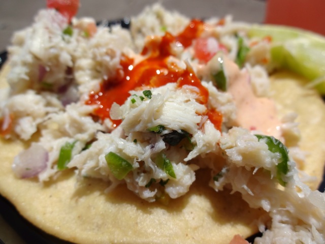 close-up of Tostada de Jaiba