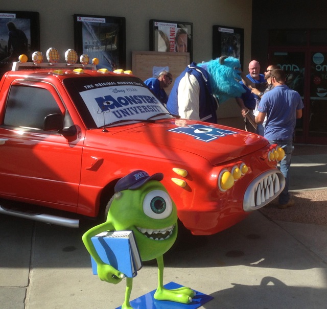 Monster's University Opening day at Downtown Disney - Sulley is brought out of his crate - 2