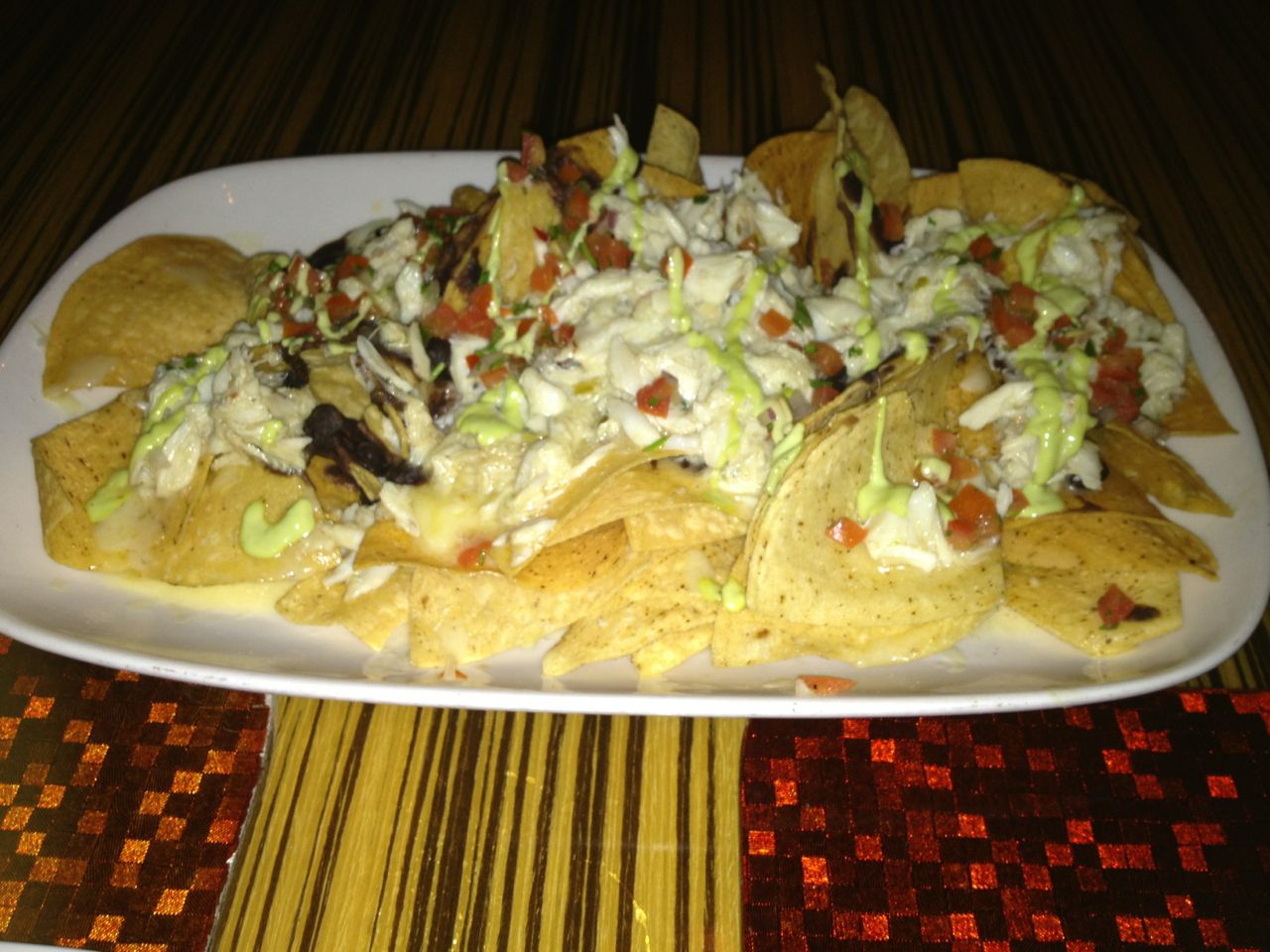 another photo of crab nachos from bluezoo bar snacks menu