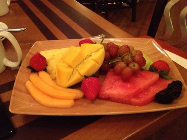 Ashley brought us a fruit plate because we were celebrating a healthy goal :)