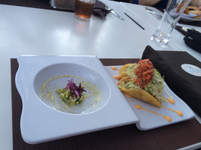 Nick's Choice: Fish Tacos - Red Cabbage, Siracha, Key Lime Aioli, Roasted Corn, Avocado Relish