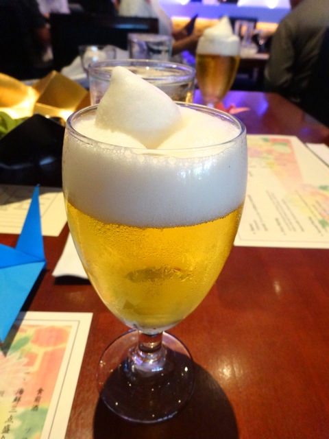 we began the meal with frozen beer Ichiban Shibori (we had this last year)...