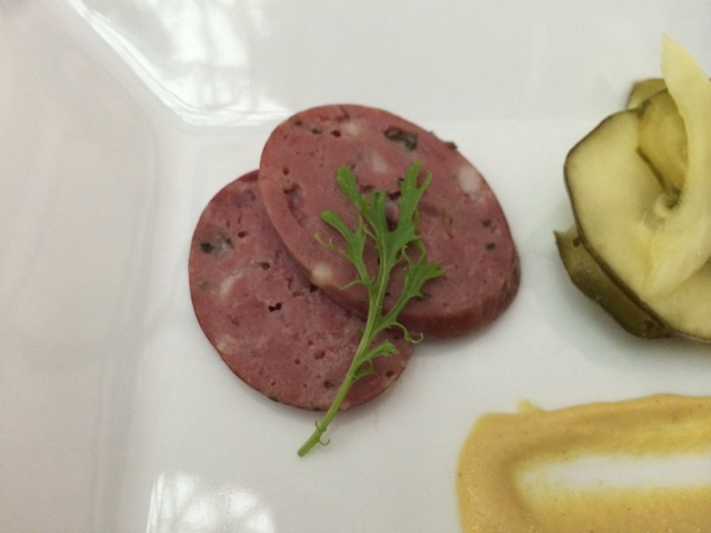 Bison Sausage - nick liked the pairing of the Pinot Noir with the Bison Sausage