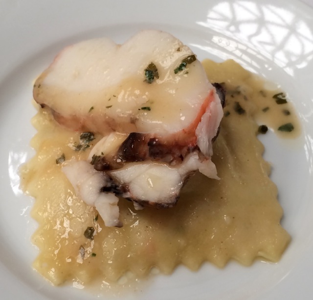 Butter Poached Lobster Ravioli with White Wine Butter Sauce