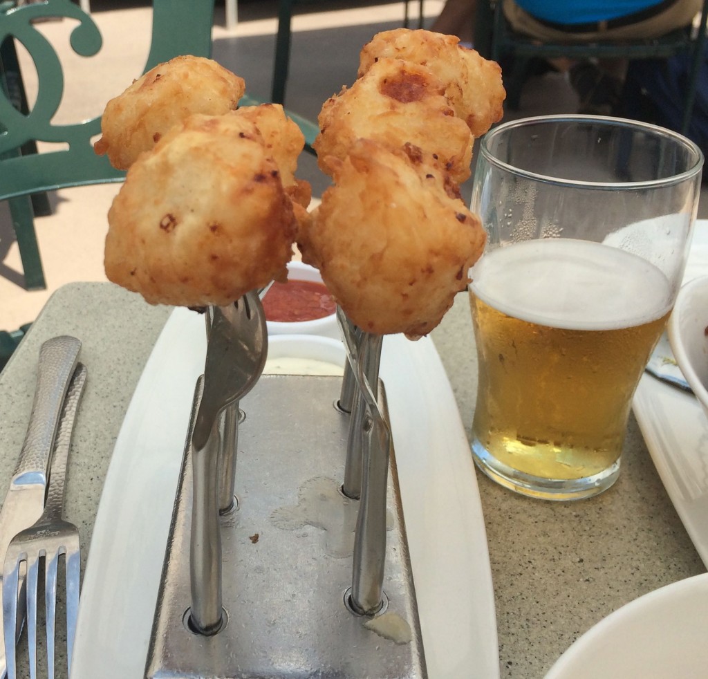 Scallop Forest (Georges Bank scallops in a golden batter served with citrus lime dipping sauce & sweet chili jam)