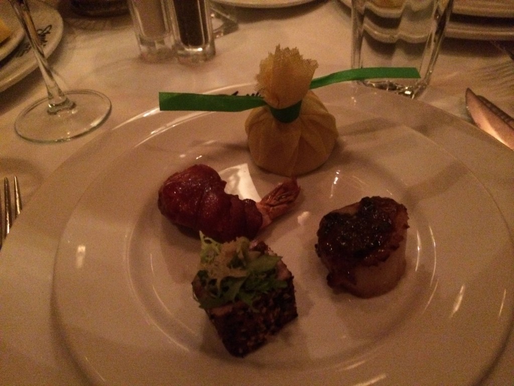 Trio of seafood appetizers