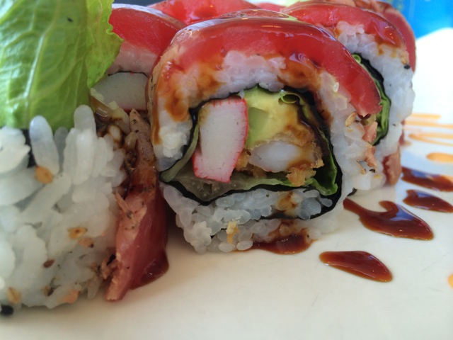 the addition of romaine inside the roll was new to us