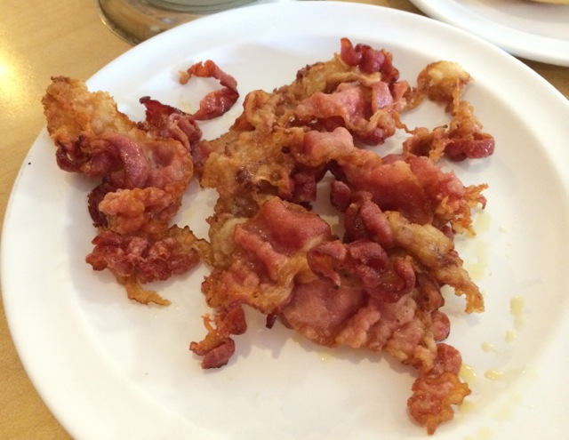 we also had a side of fried bacon (deep fried) $2.50 - very good too!