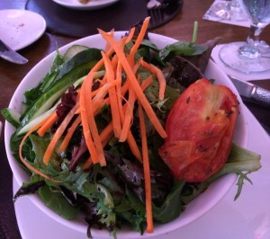 Green Side Salad - loads of carrot and cucumber slices (yum)