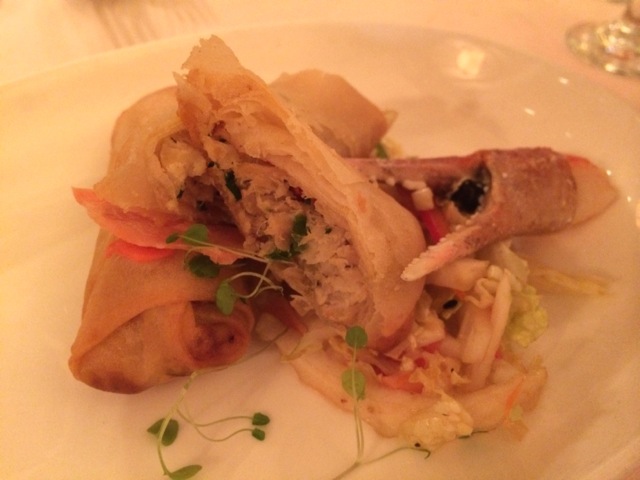 Blue Lump Crab Spring Rolls, Snow Crab Claw, and an Asian Slaw with spicy Miso Aioli - while we all enjoyed this one, it wasn't OMG Delicious!