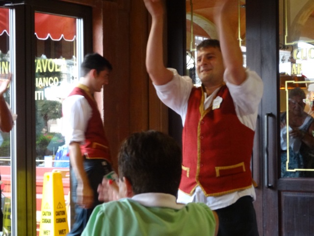 Before we left, one of the servers danced for us...
