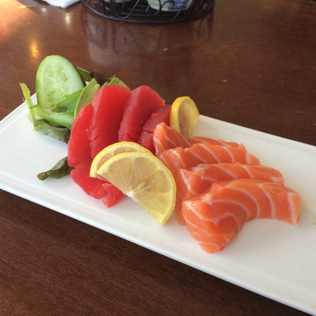 excellent sashimi at Splitsville 141011 - 2